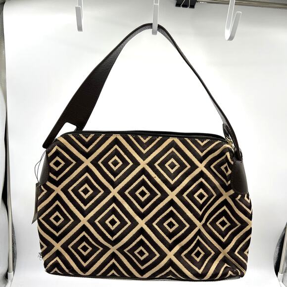 Adrienne Vittadini Geometric Canvas Embroidered Bag - Picture 2 of 15